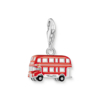 Ezüst charm medál LONDON busz piros hidegzománccal