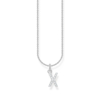Ezüst nyaklánc X betűs medállal és fehér cirkóniával