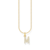 Aranyozott nyaklánc M betűs medállal és fehér cirkóniával