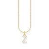 Aranyozott nyaklánc Z betűs medállal és fehér cirkóniával